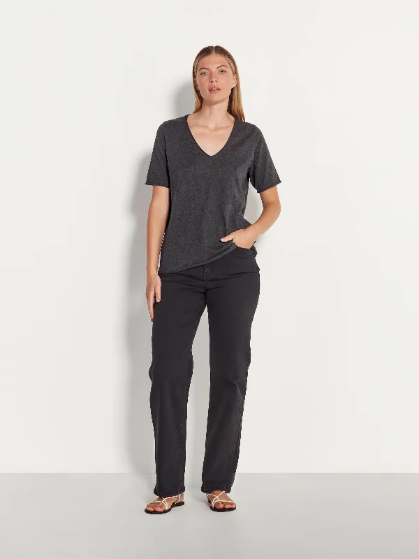 JHL V-Neck T (Fine Cotton Cashmere) Graphite