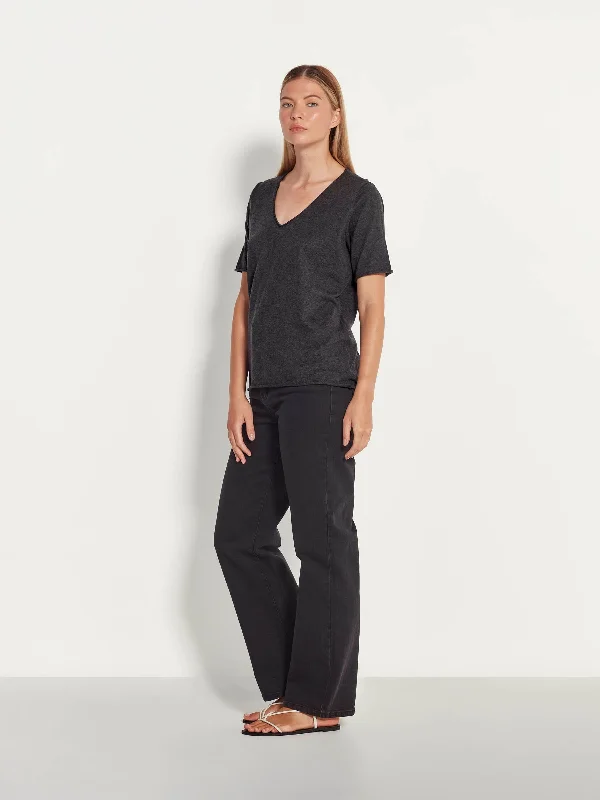 JHL V-Neck T (Fine Cotton Cashmere) Graphite