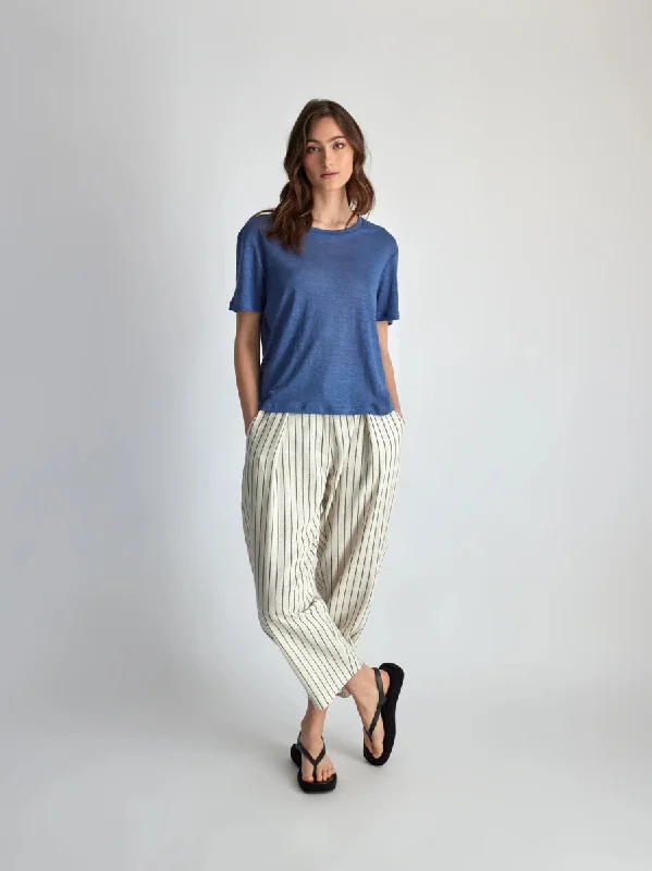 Lepidoptere Agathe Linen T-Shirt (Indigo)