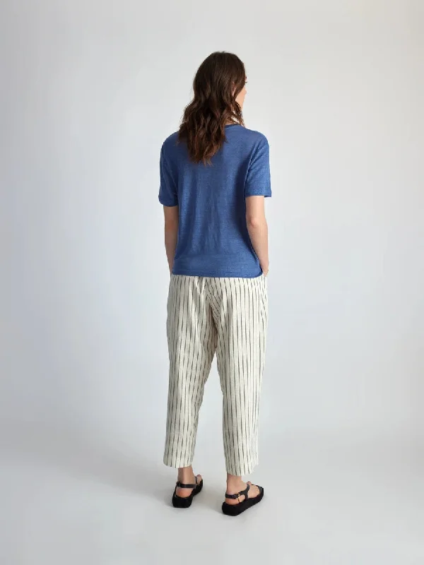 Lepidoptere Agathe Linen T-Shirt (Indigo)