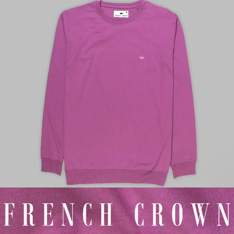 Mauve Purple Super Soft Premium Cotton Full Sleeve Organic Cotton Brushed Sweatshirt