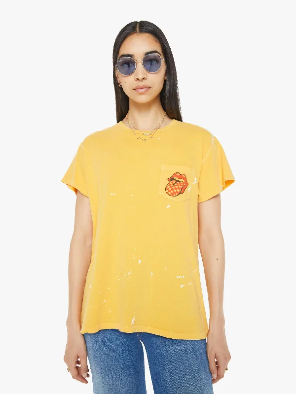 MadeWorn Rolling Stones Pocket Tee - Goldenrod