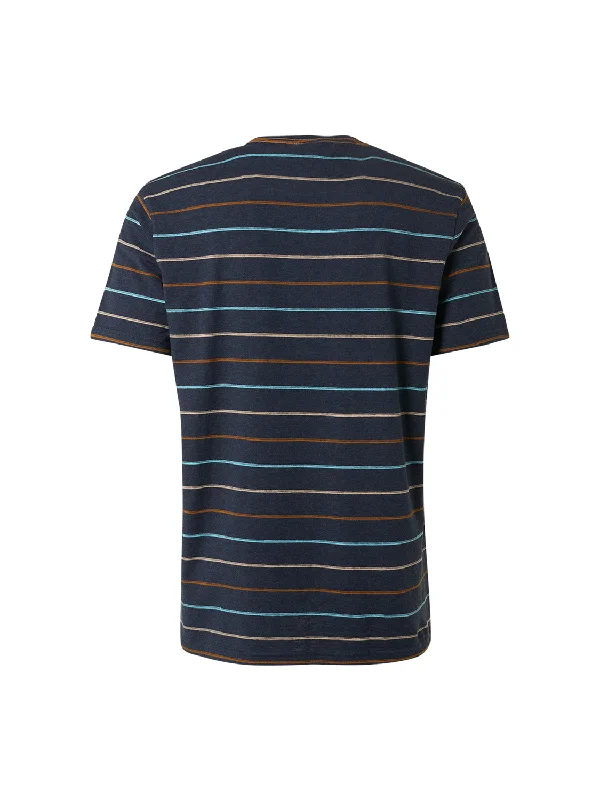 No Excess - Multi-Stripe Melange Crewneck Tee - Night