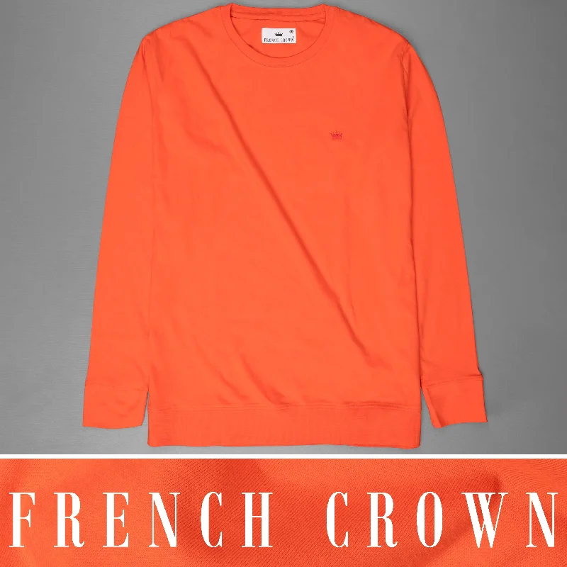 Orange Full Sleeve Premium Cotton Jersey Sweatshirt