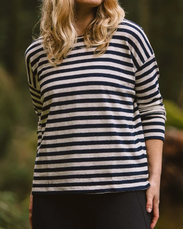 Panorama Striped LS T-Shirt - Deep Navy