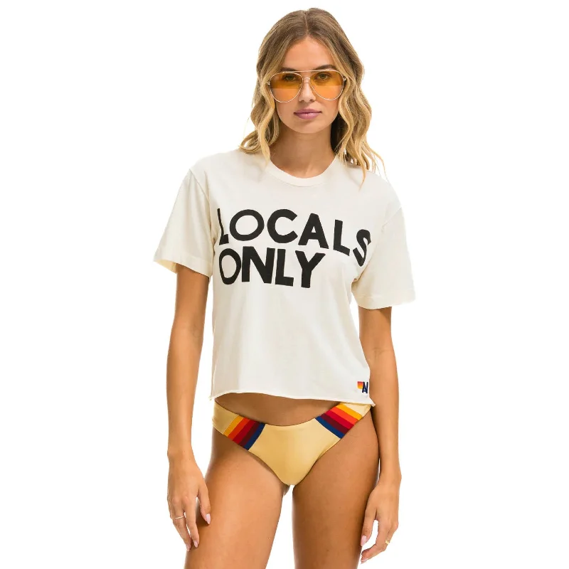 Aviator Nation Locals Only Boyfriend Tee Vintage White NEW