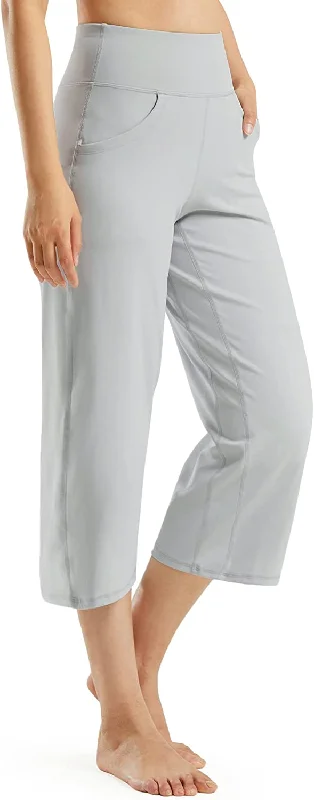 FashionSierra - Promover Women's Capri Pants Wide Leg Yoga Crop Pants