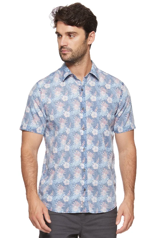 Puckett Vintage Soft Hibiscus Print Shirt