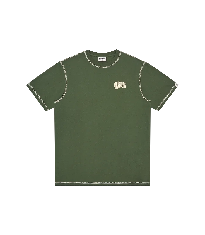 SMALL ARCH LOGO CONTRAST STITCH T-SHIRT - GREEN