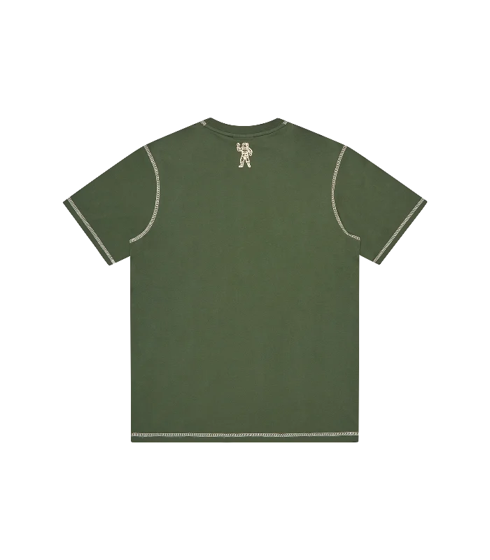 SMALL ARCH LOGO CONTRAST STITCH T-SHIRT - GREEN