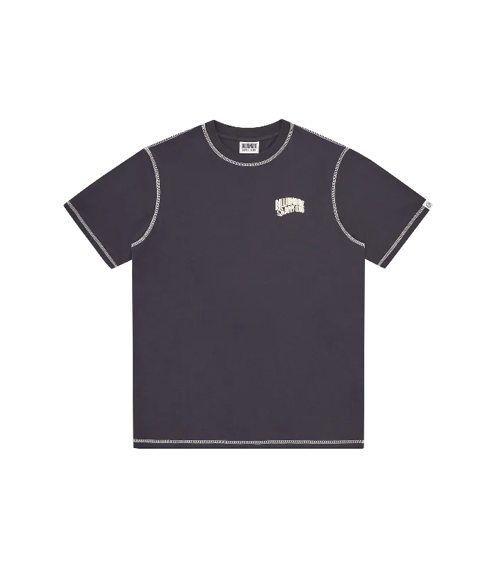 SMALL ARCH LOGO CONTRAST STITCH T-SHIRT - NAVY