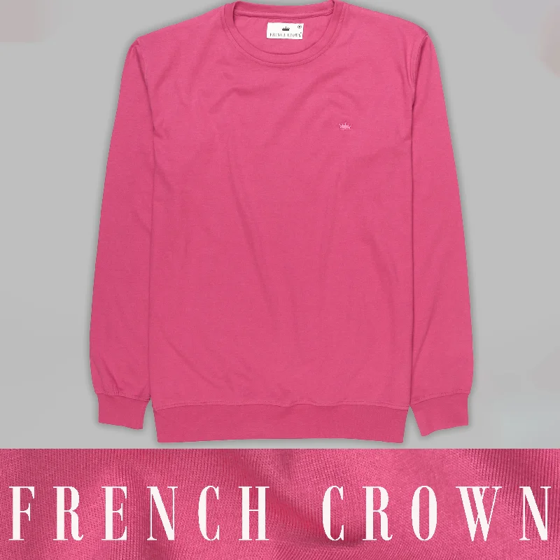 Punch Pink Super Soft Premium Cotton Full Sleeve Organic Cotton Brushed Sweatshirt