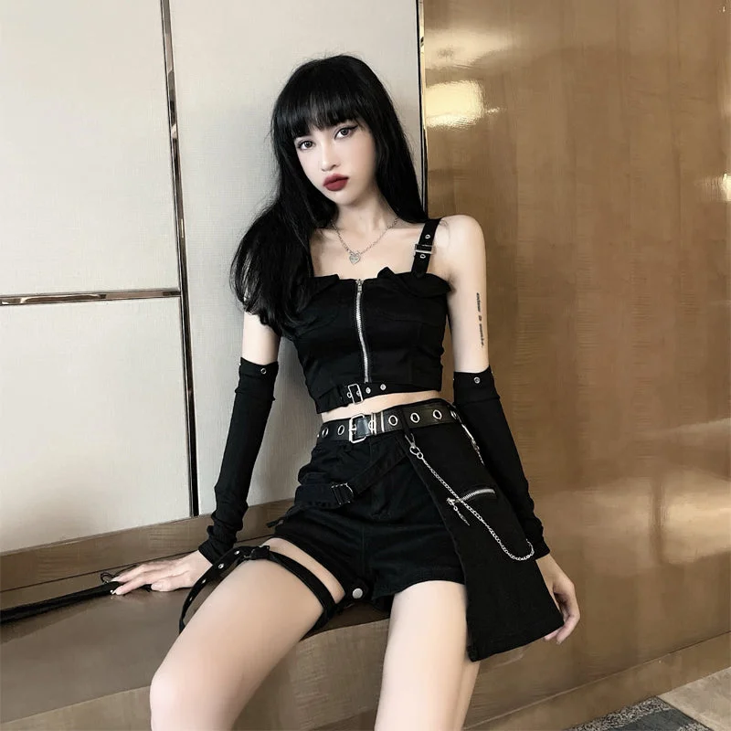 Punk sexy top + shorts suit yv31015