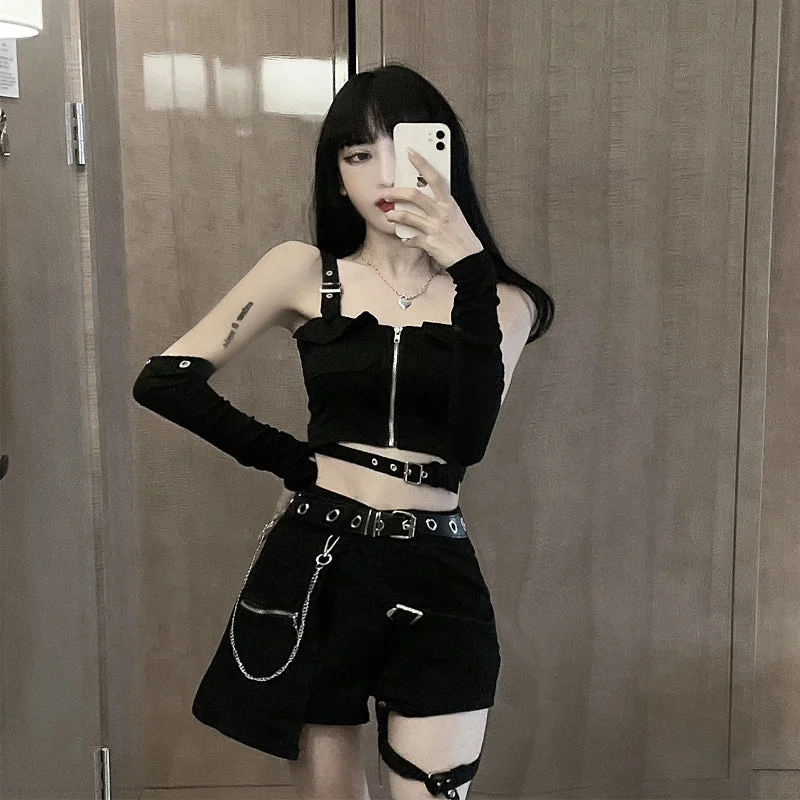 Punk sexy top + shorts suit yv31015