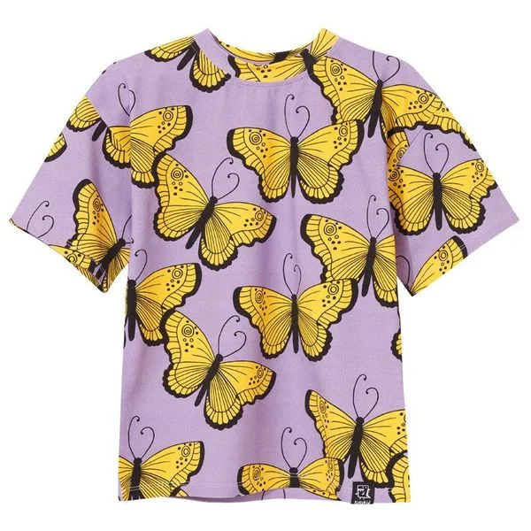 Purple Butterflies Short Sleeve Shirt