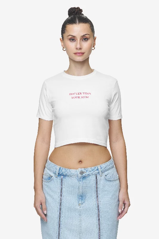 Reyna Cropped Baby Tee White