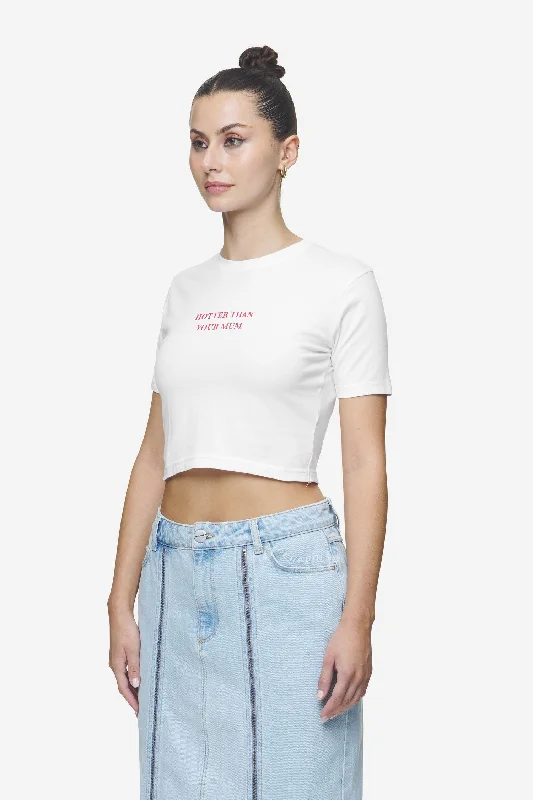 Reyna Cropped Baby Tee White