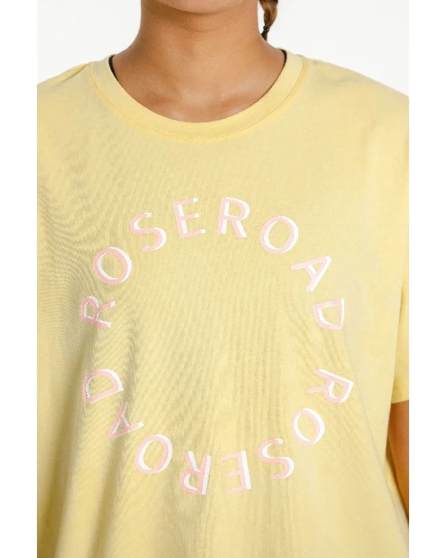 Rose Road Topher Tee - Buttercup with Circular Print