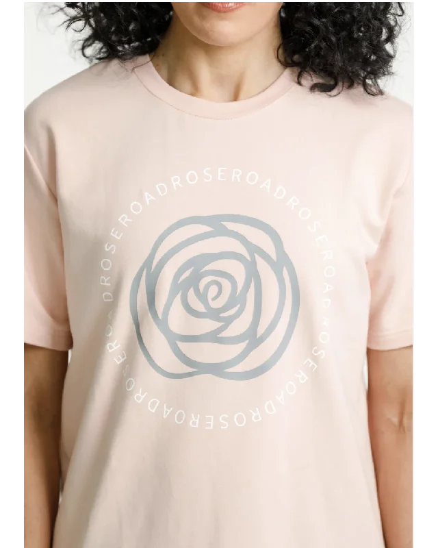 Rose Road Topher Tee - Peach with Track Print