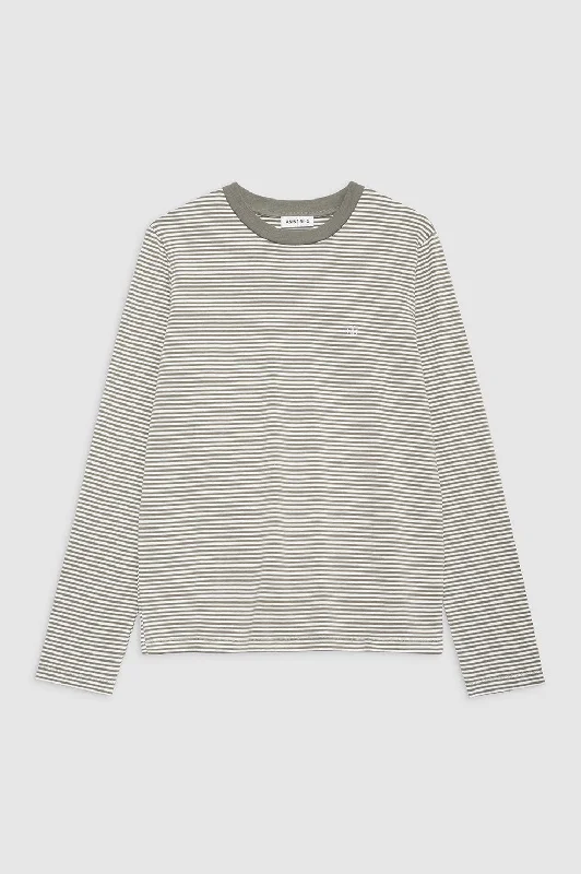 Rylan Tee - Olive And Ivory Stripe