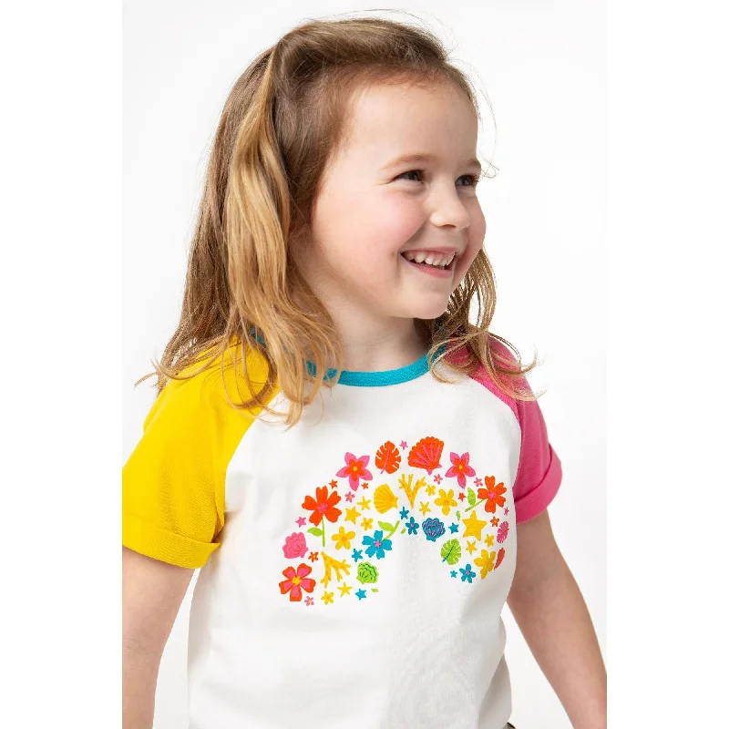 Soft White / Rainbow Nyomi Raglan T-Shirt