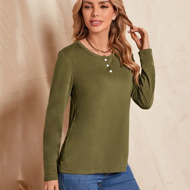 DressBetty - 2024 Spring Autumn Long Sleeve Casual Tees for Women