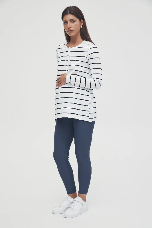 Sophia Stripe Tee (White Navy Stripe)