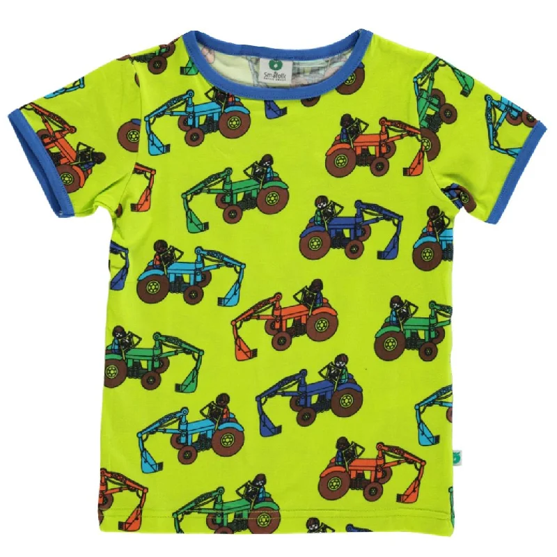 Tractors Short Sleeve Shirt - Bright Green - 1 Left Size 9-10 years