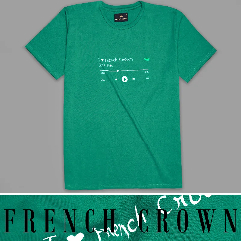 Tropical Green Hand Painted Premium Cotton T-shirt