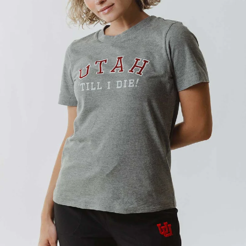 Utah Boyfriend Tee, Grey Till I Die