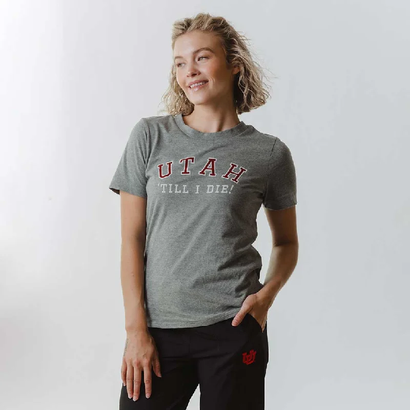 Utah Boyfriend Tee, Grey Till I Die