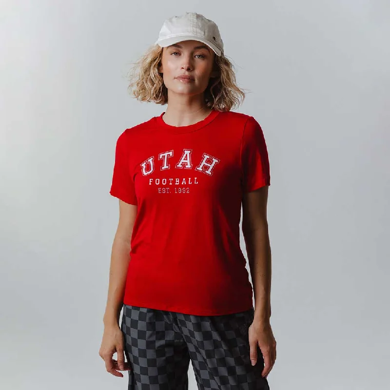 Utah Boyfriend Tee, Red Utah Football