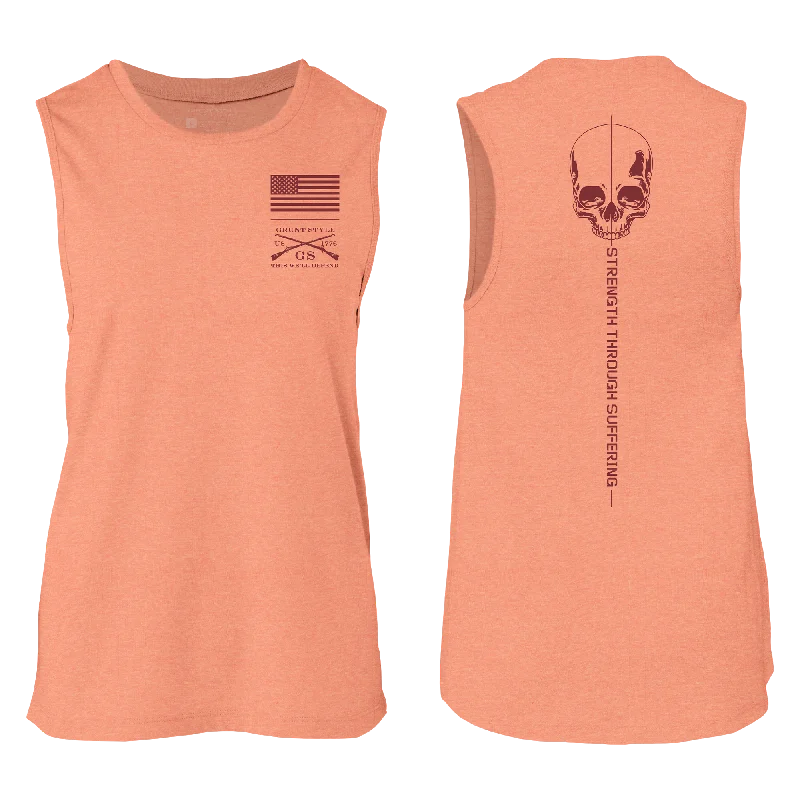 Women's Strength Through Suffering Everyday Tank - Heather Sunset