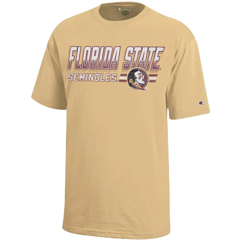 Champion Youth Florida State Seminoles/Seminole Logo Short Sleeve T-shirt - Vegas Gold